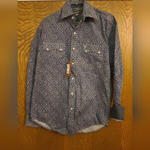 Stetson Men's Dress Shirt Navy, Small